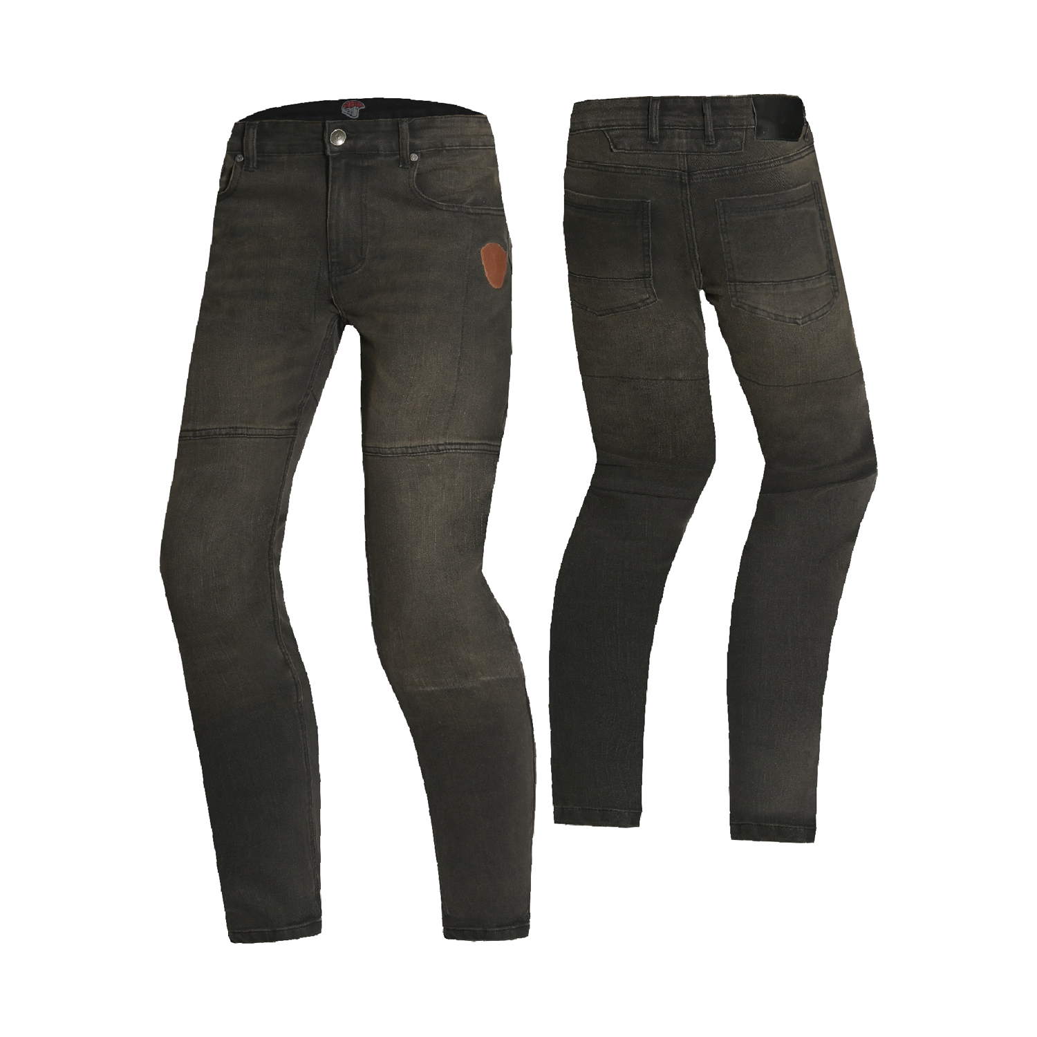 Cobija Black Dirty Black Vintage Moto-Denim Jeans