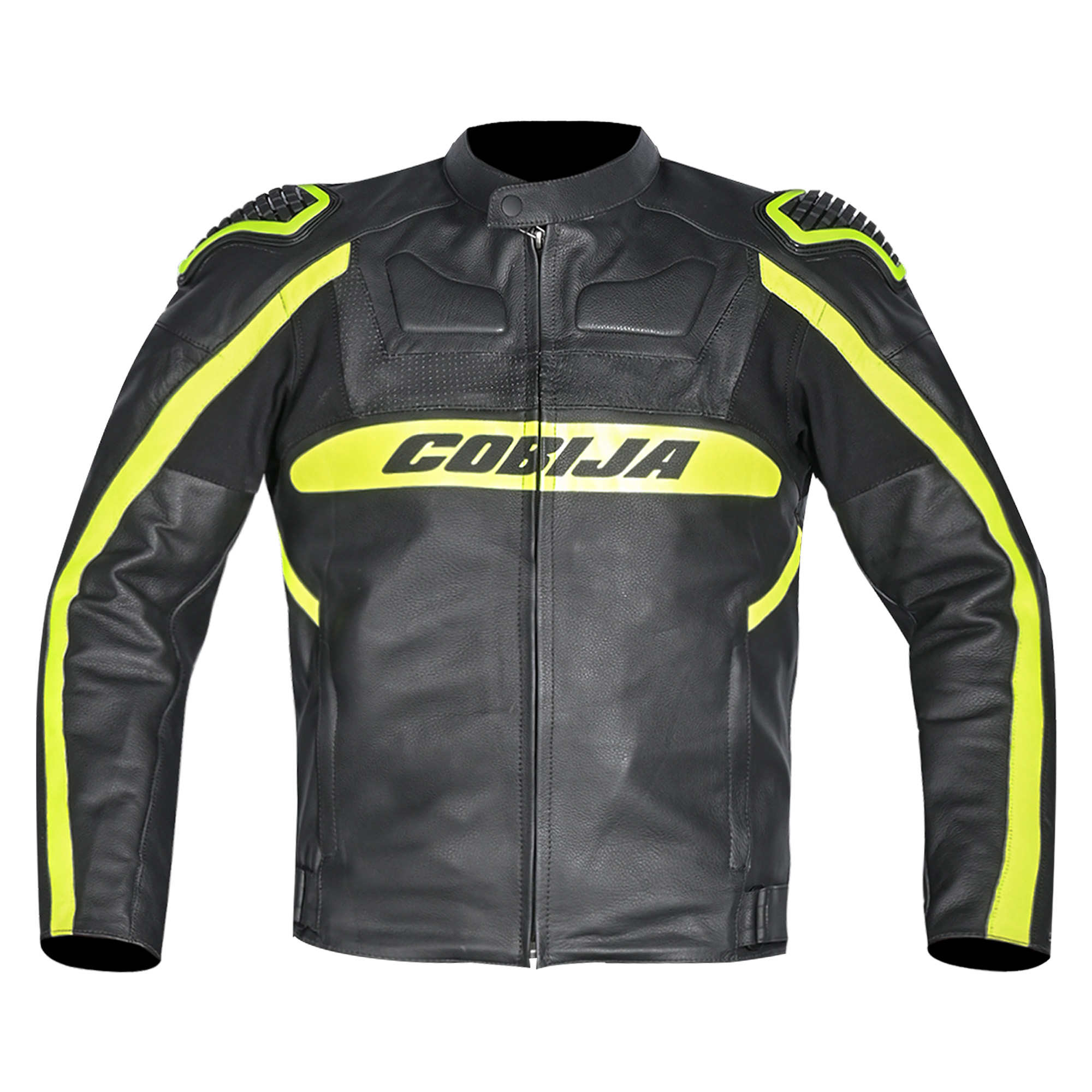Cobija Neon Strike Leather Riding Jacket