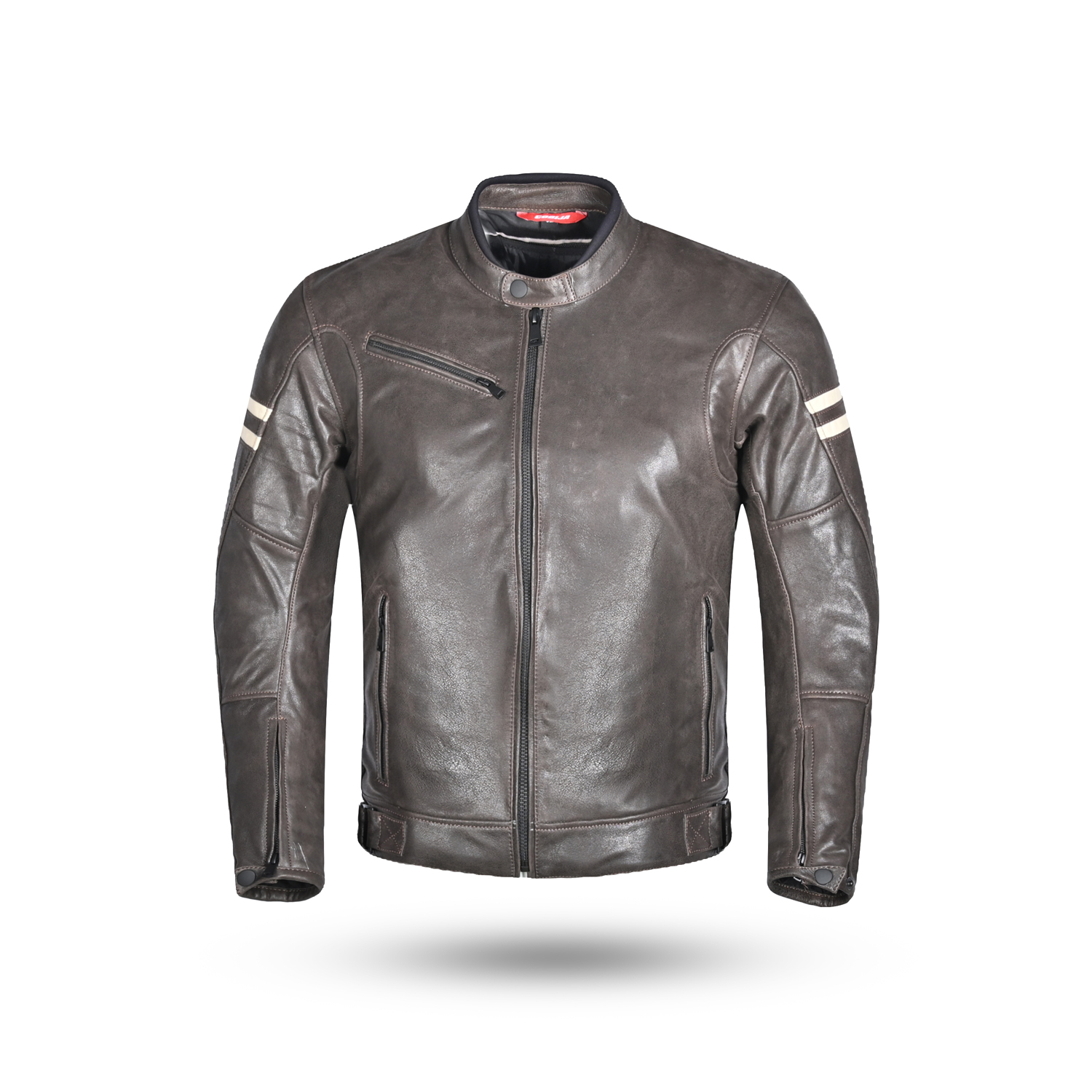Vintage Cafe Racer Leather Riding Jacket – Antique Grey-Brown