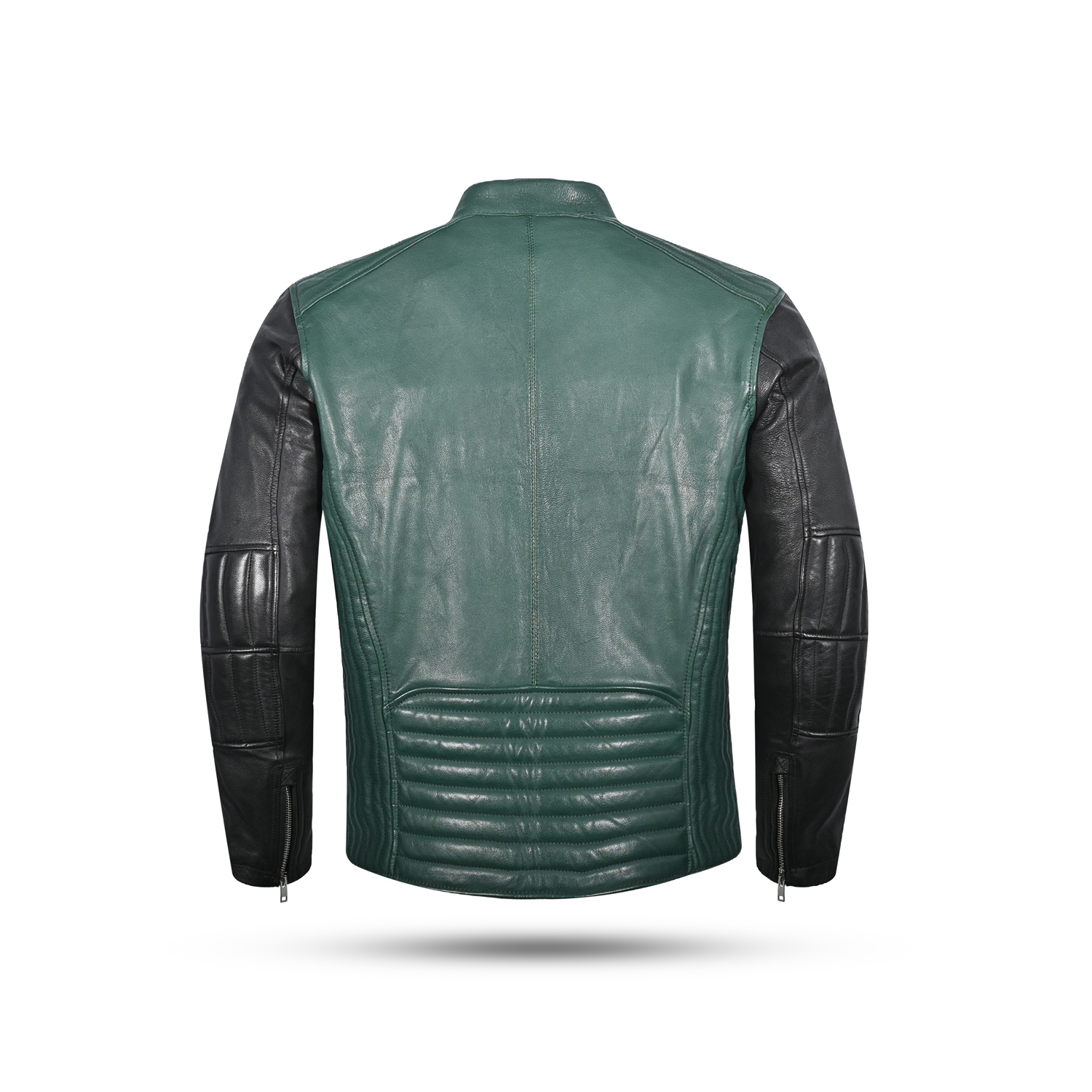 COBIJA Maverick Custom Leather Jacket – Forest Green & Black image 2
