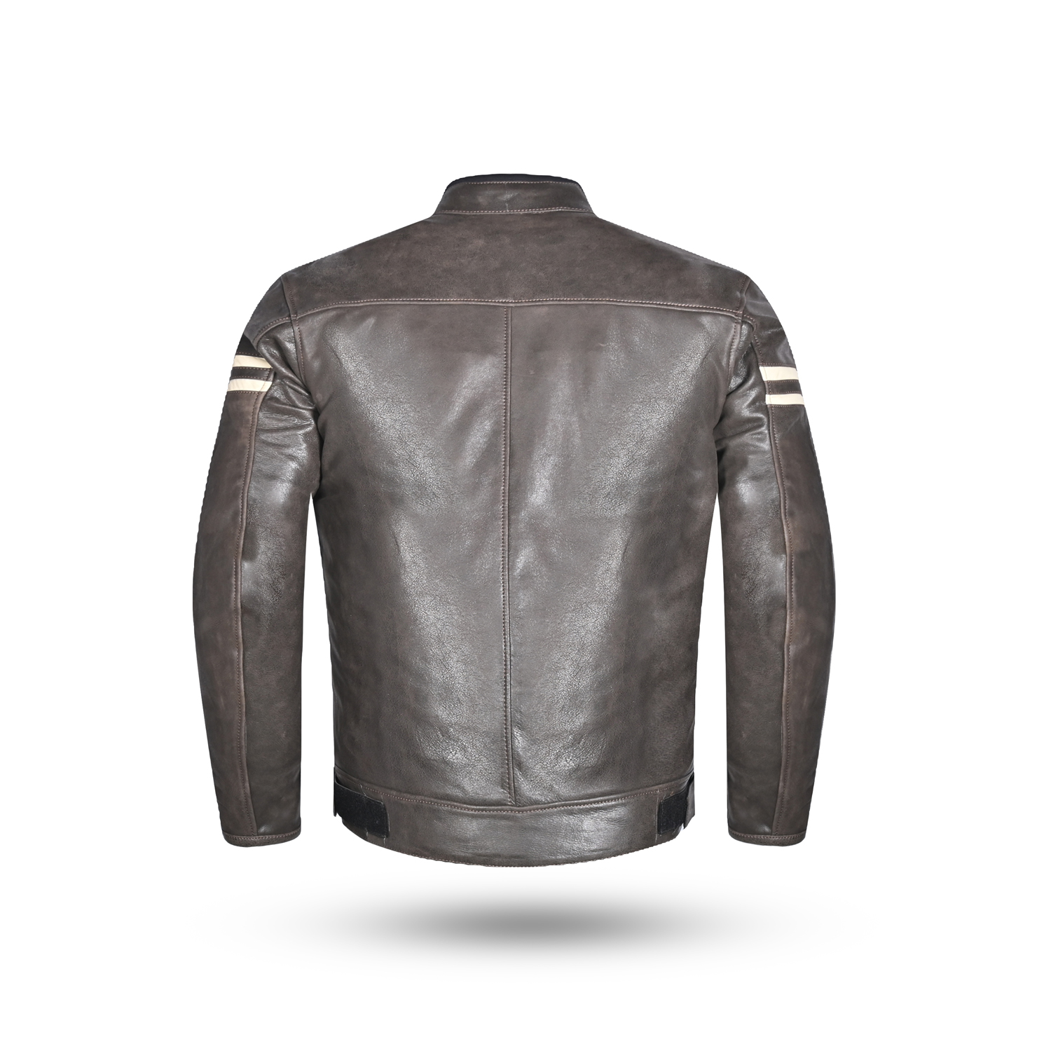 Vintage Cafe Racer Leather Riding Jacket – Antique Grey-Brown image 2